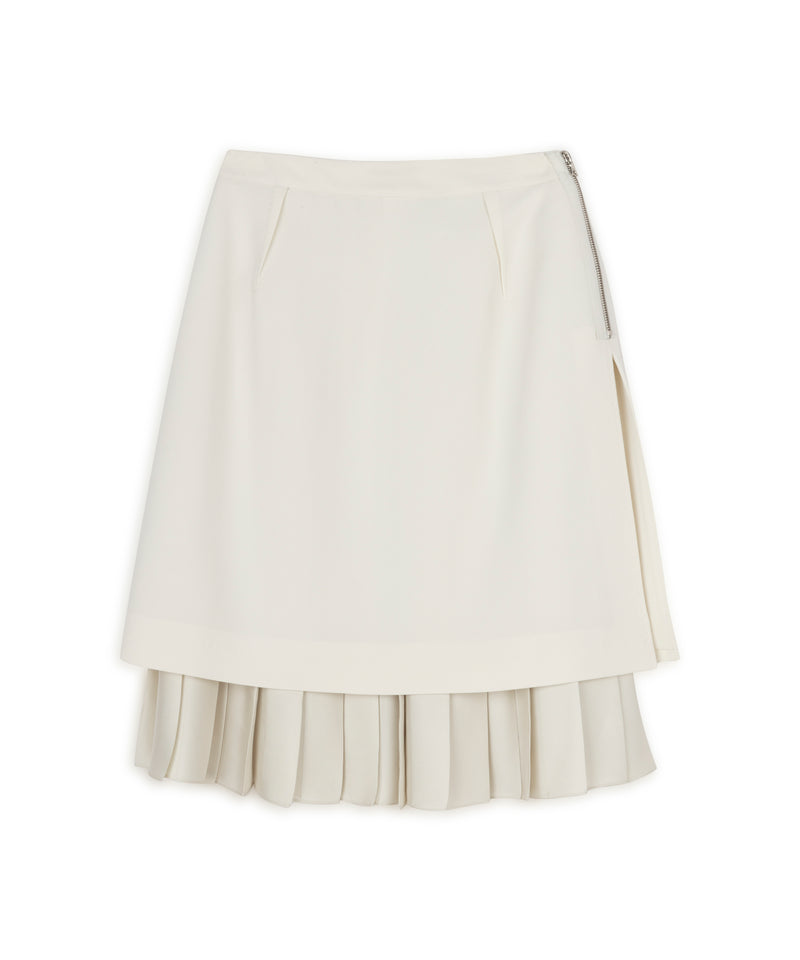 Machka Two-Piece Look Crepe Skirt Off White