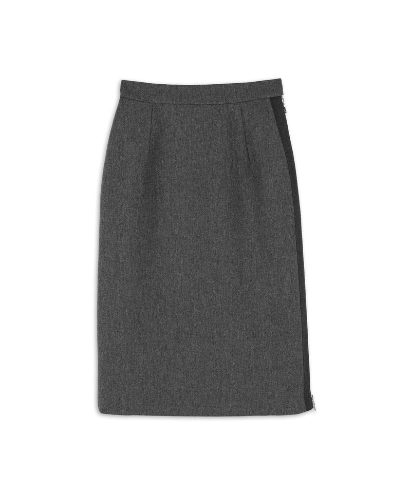 Machka Wool Side Zip Skirt Grey