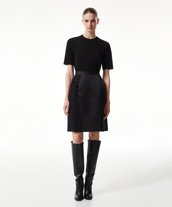 Machka Sequin-Embellished Mix Skirt Black