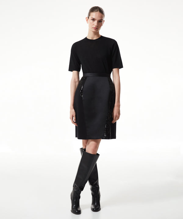 Machka Sequin-Embellished Mix Skirt Black