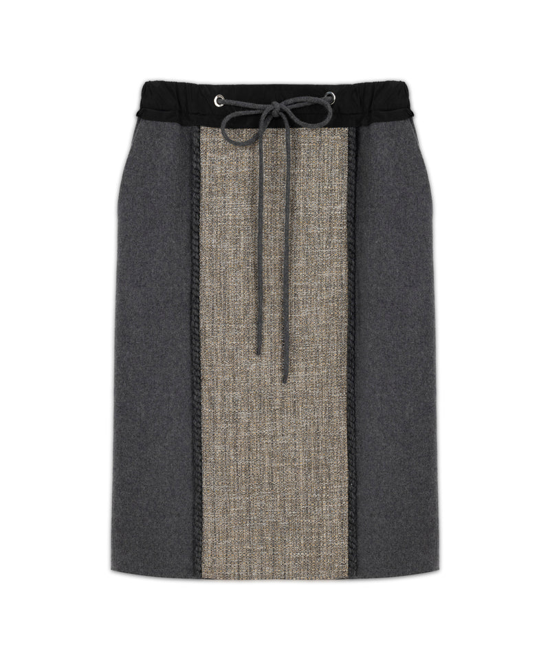 Machka Fabric Mix Pencil Skirt Anthracite