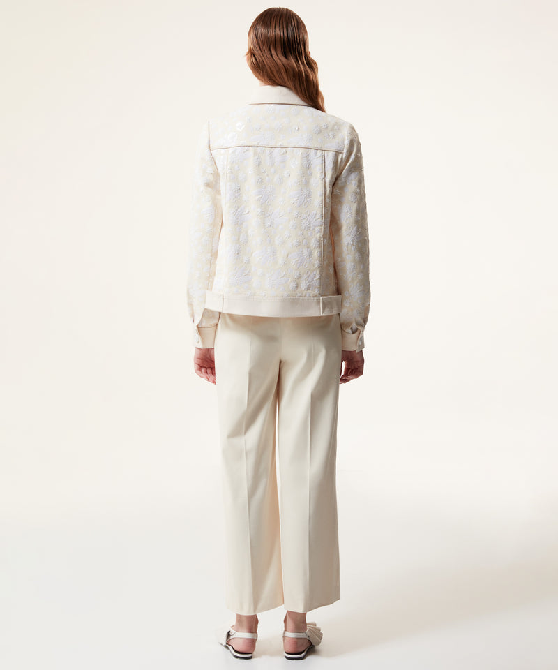 Machka Sequined Twill Jacket Off White