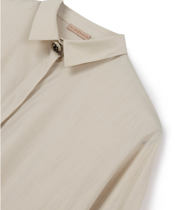 Machka Shirt With Ornamental Button Off White