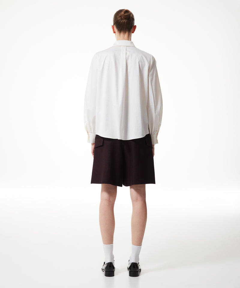 Machka Embroidered Poplin Shirt Off White