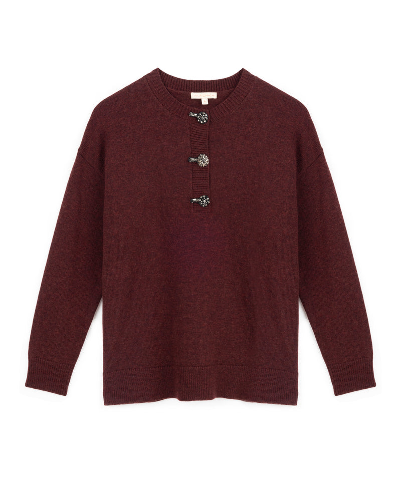 Machka Wool Knitwear With Decorative Buttons Bordoux