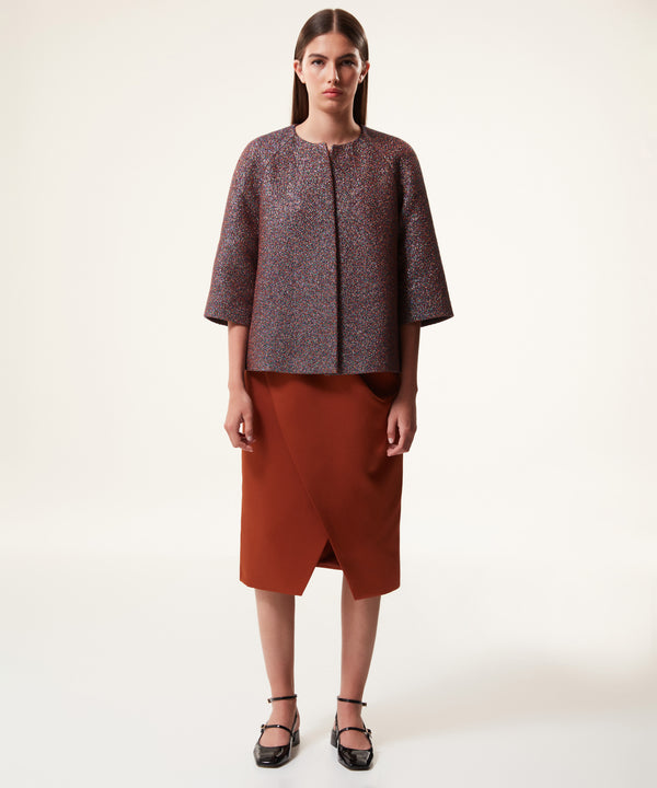Machka Silvery Textured Outer Jacket Bronze