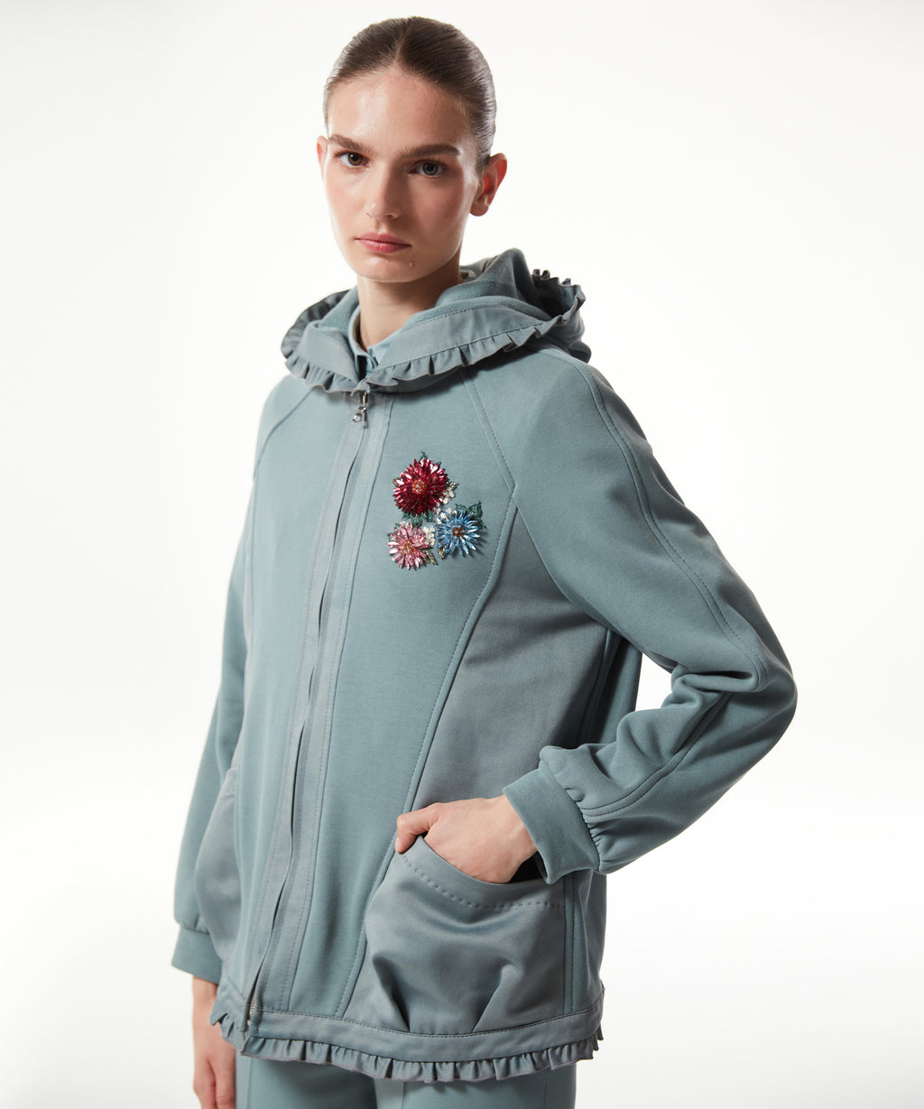 Machka Floral Embroidered Sweatshirt Light Blue – Wardrobe