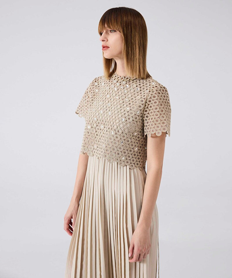 Machka Two-Piece Pleated Dress Gold