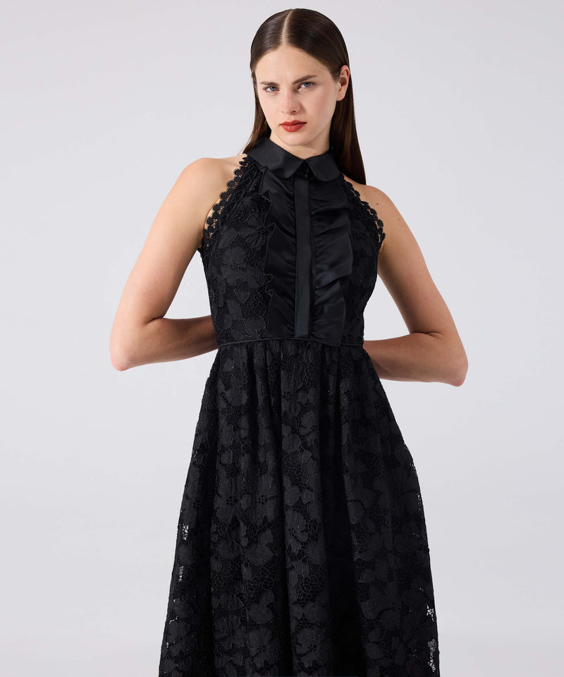 Machka Hotfix Printed Lace Dress
 Black