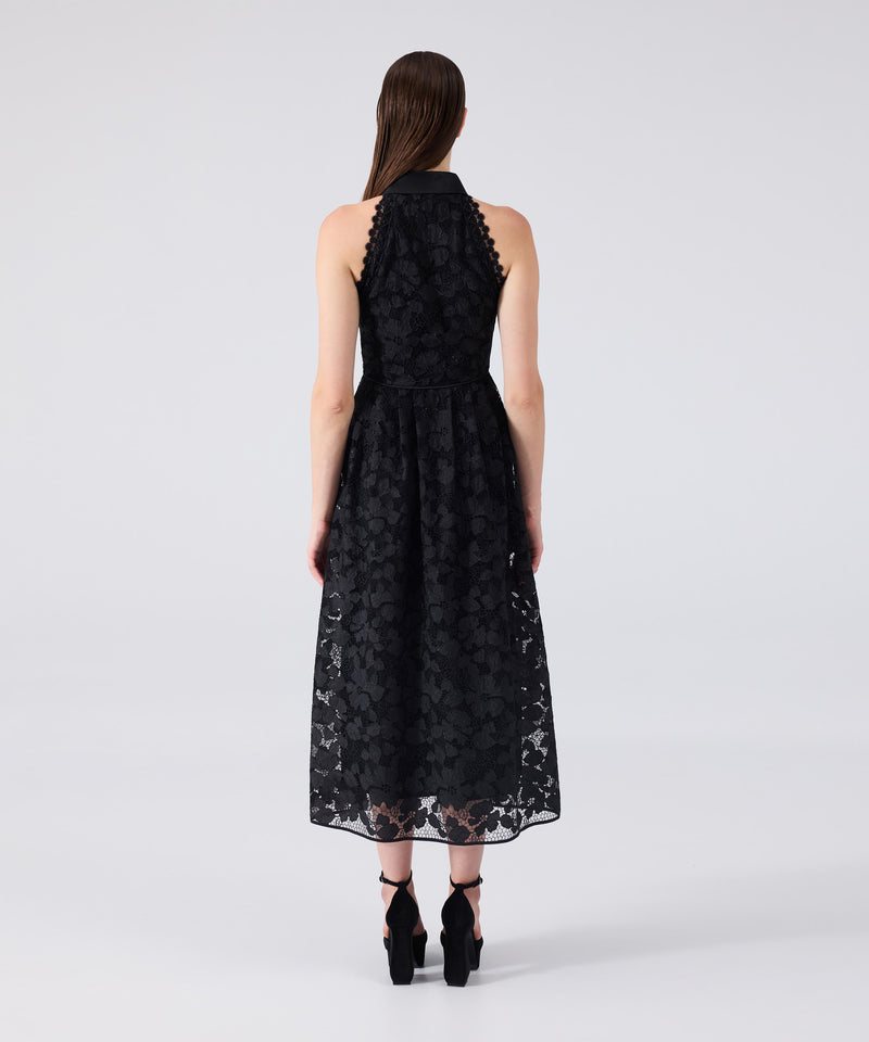 Machka Hotfix Printed Lace Dress
 Black