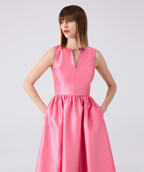 Machka Satin Duchess Midi Dress Coral