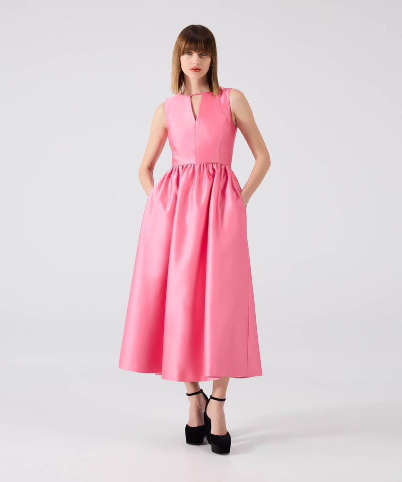 Machka Satin Duchess Midi Dress Coral