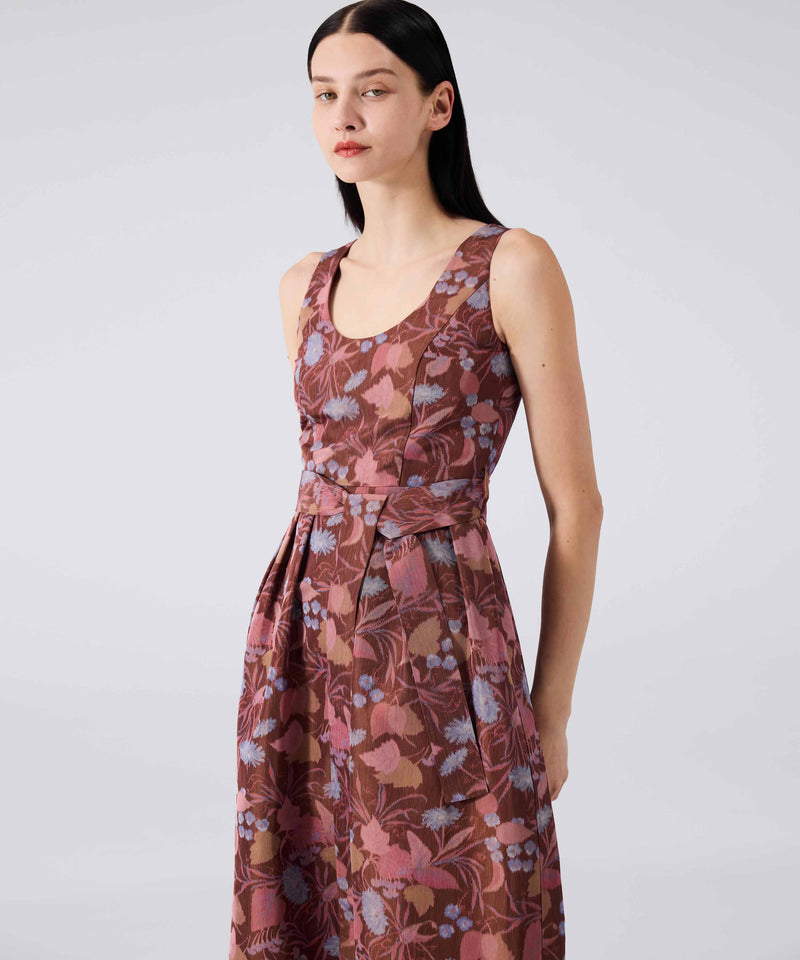 Machka Floral Jacquard Dress Brick