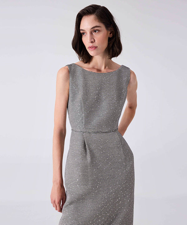 Machka Sequin-Embellished Sleeveless Dress Ecru