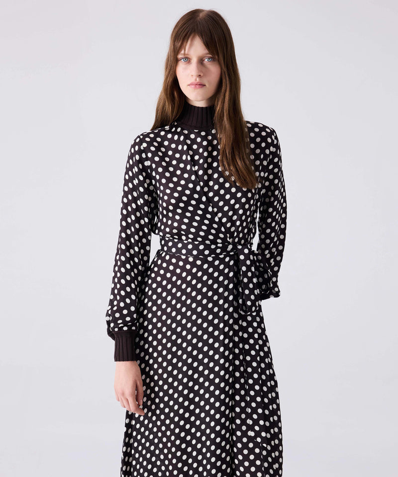 Machka Polka Dot Pattern Dress Dark Brown