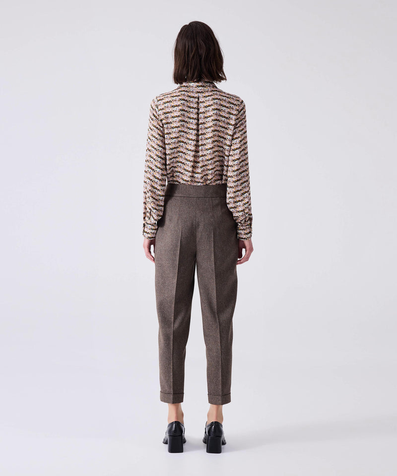 Machka Double Leg Trousers Walnut/Taupe