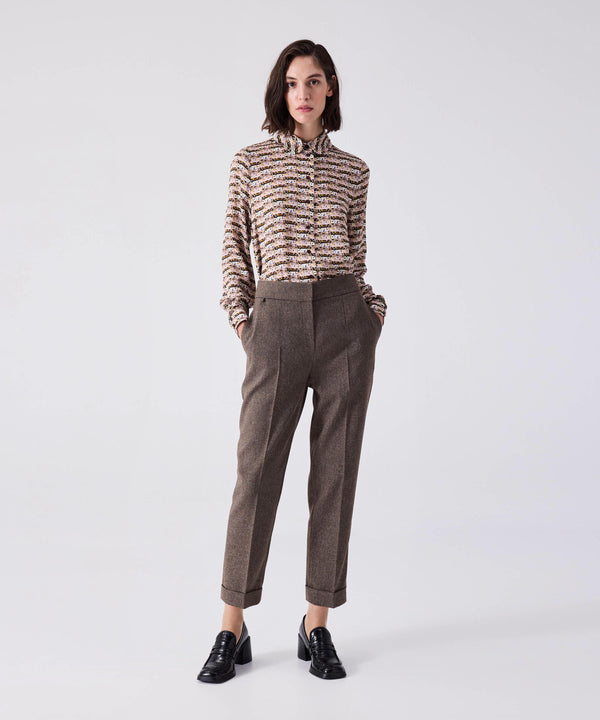 Machka Double Leg Trousers Walnut/Taupe