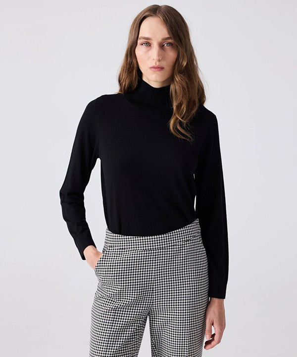 Machka Gingham Pattern Trousers Black