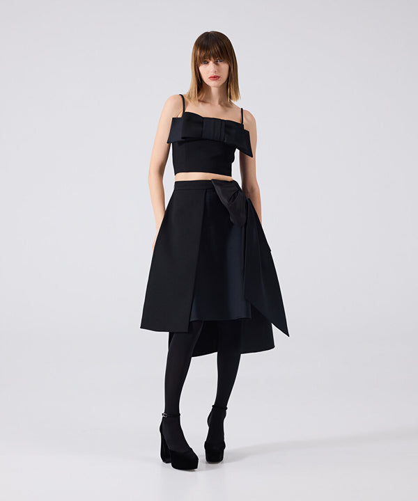 Machka Bow Midi Skirt Black