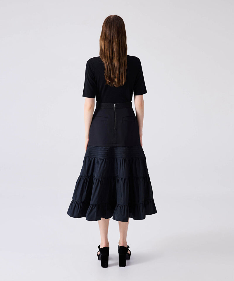 Machka Bell Skirt With Taffeta Details Black