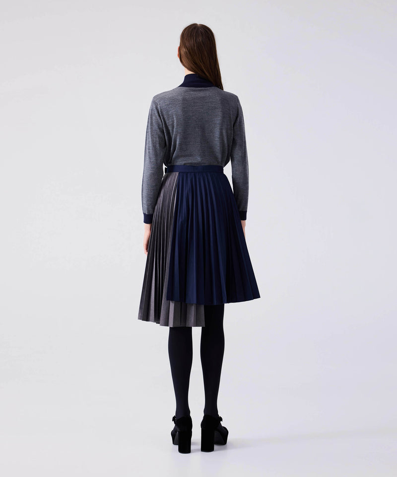 Machka Pleated Colorblock Skirt Anthracite