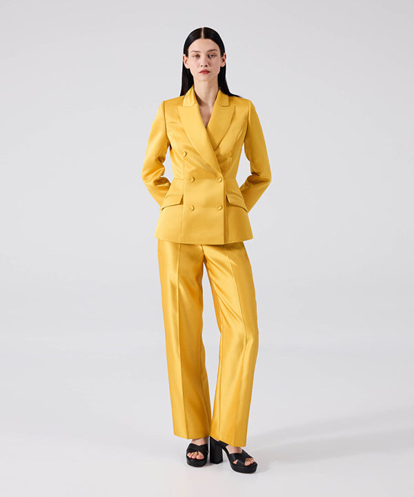 Machka Satin Duchess Blazer Yellow