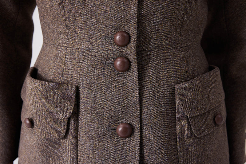 Machka Jacket With Multiple Pockets And Buttons Walnut/Taupe