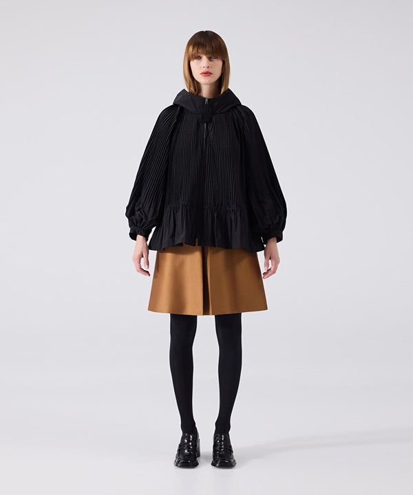 Machka Pleated Coat Black