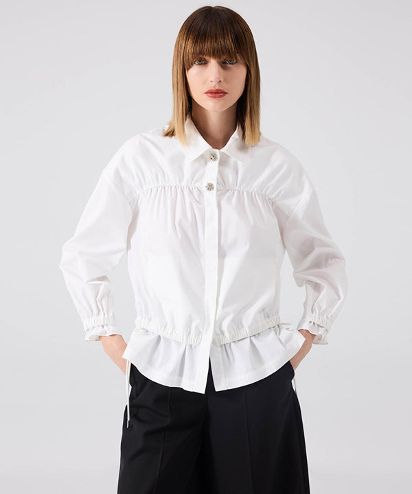 Machka Stone Button Shirt
 White