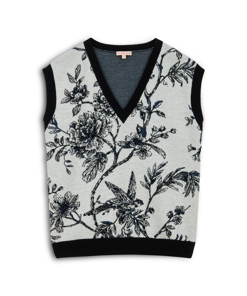 Machka Floral Jacquard And Embroidered Sweater Black