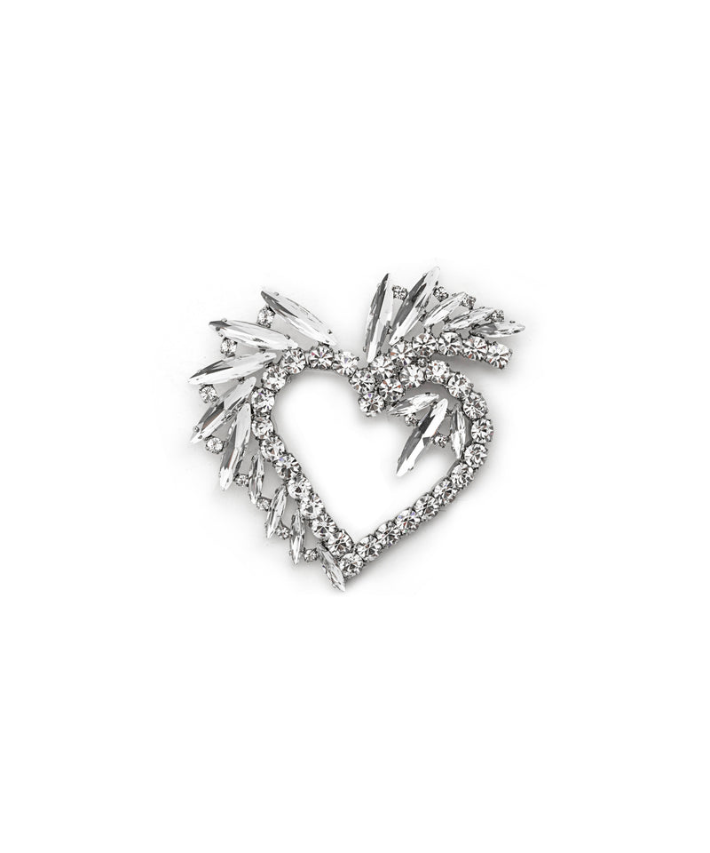 Machka Crystal Stone Heart Brooch Crystal