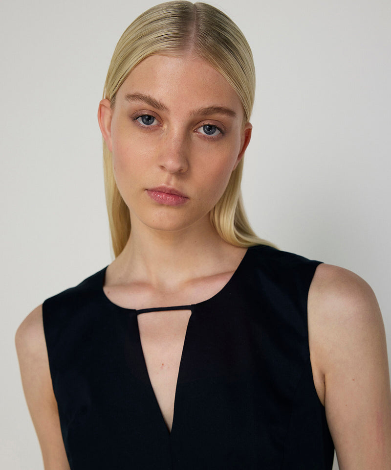 Machka Cutout Midi Dress Navy Blue