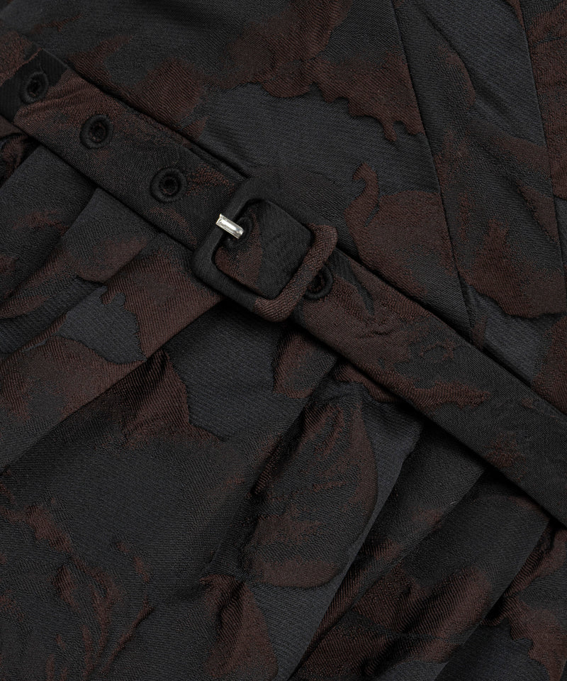 Machka Brocade Dress With Belt Black