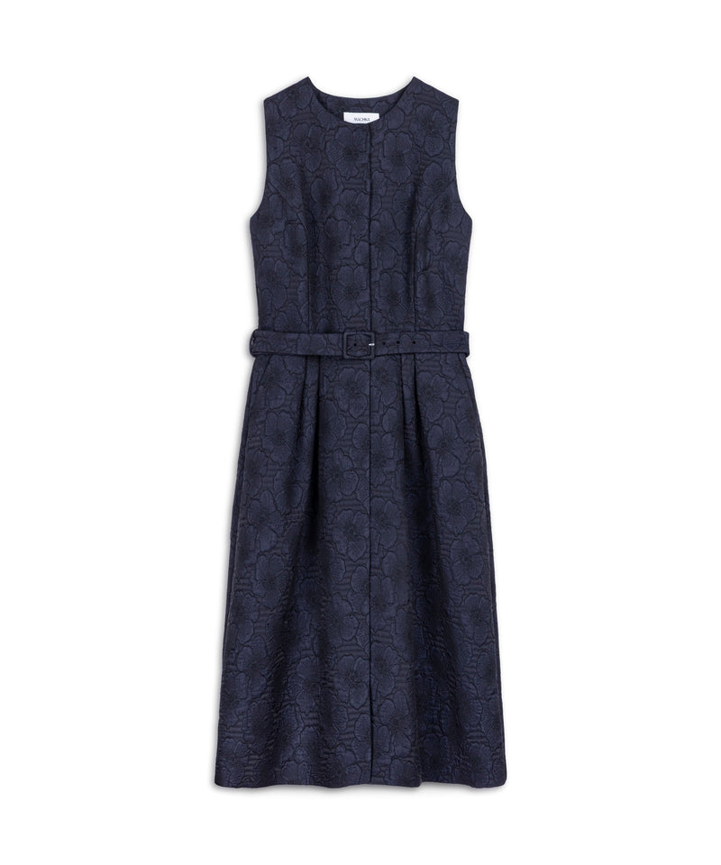 Machka Floral Jacquard Dress Navy
