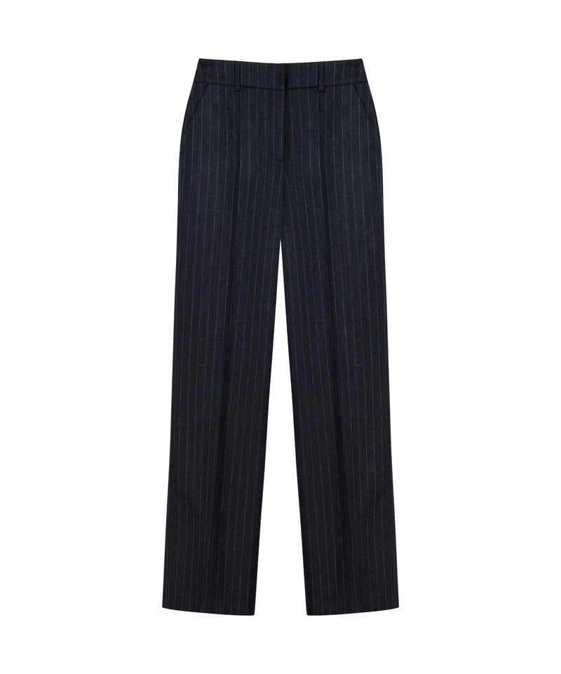 Machka Striped Wool Trousers Navy