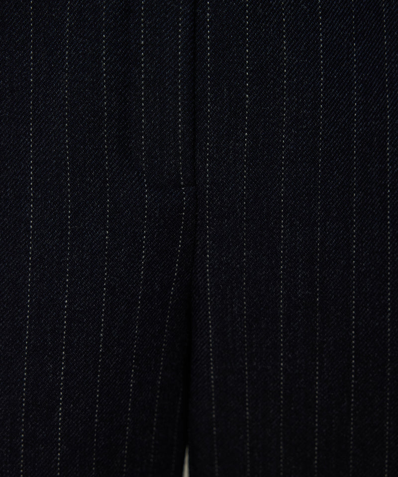 Machka Striped Wool Trousers Navy
