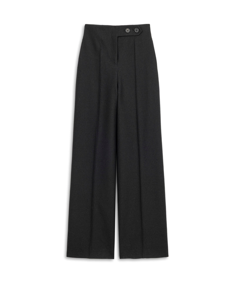 Machka Button-Detail Wool Trousers Black