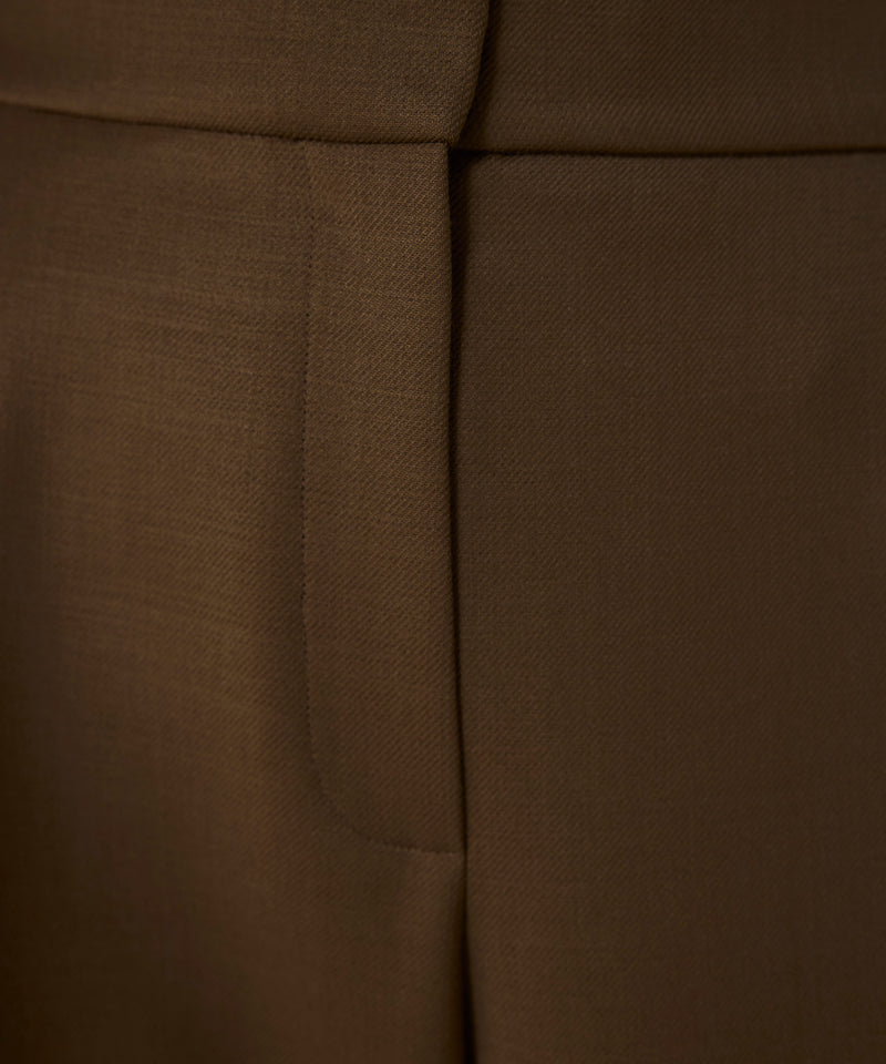 Machka Pleated Wide Leg Fit Trousers Dark Beige