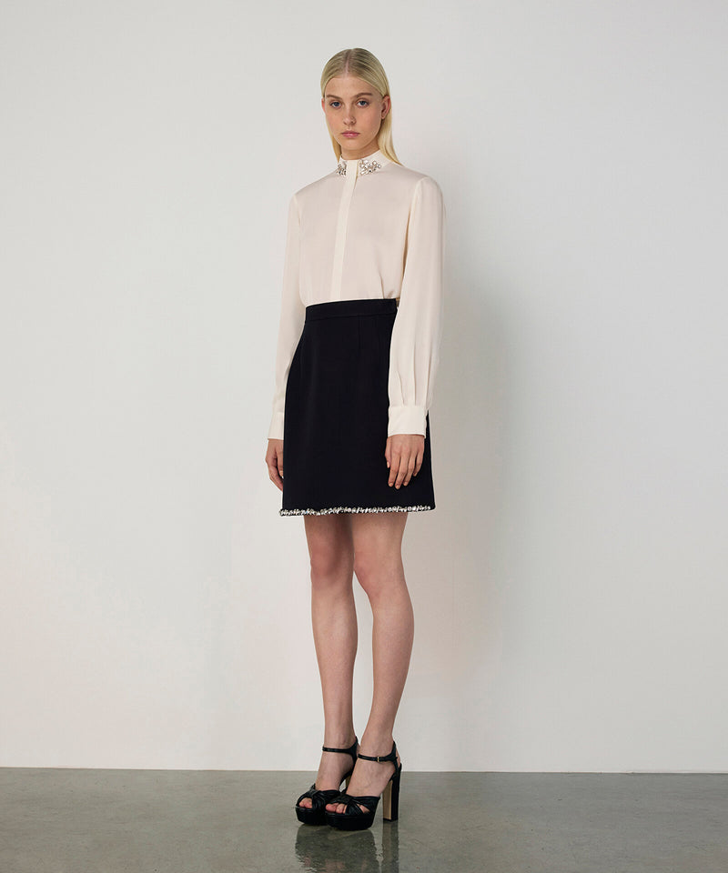Machka Embellished A-Line Skirt Black