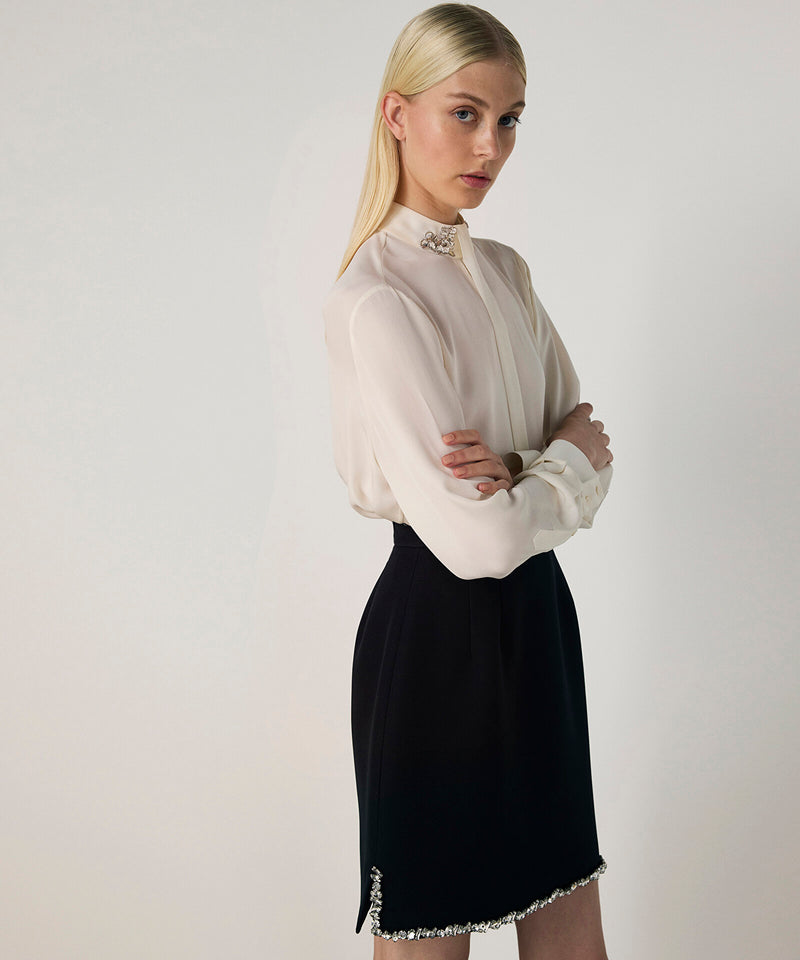 Machka Embellished A-Line Skirt Black