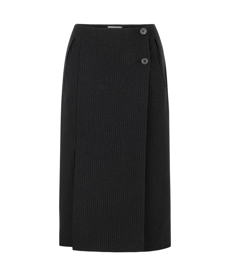Machka Midi Skirt With Button Detail Black