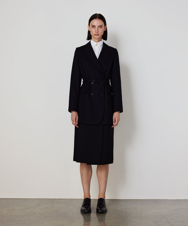 Machka Midi Skirt With Button Detail Black