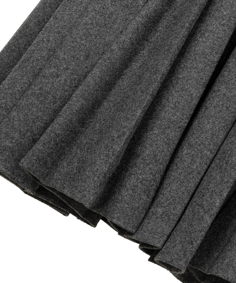 Machka Pleated Flannel Skirt Grey Melange