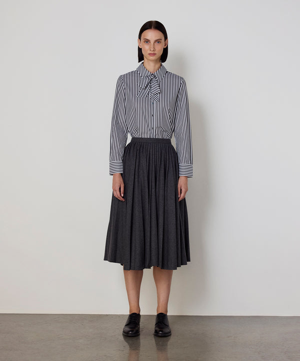 Machka Pleated Flannel Skirt Grey Melange