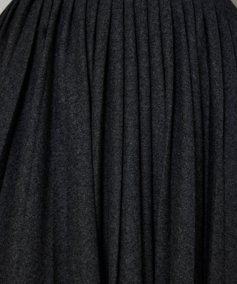 Machka Pleated Flannel Skirt Grey Melange