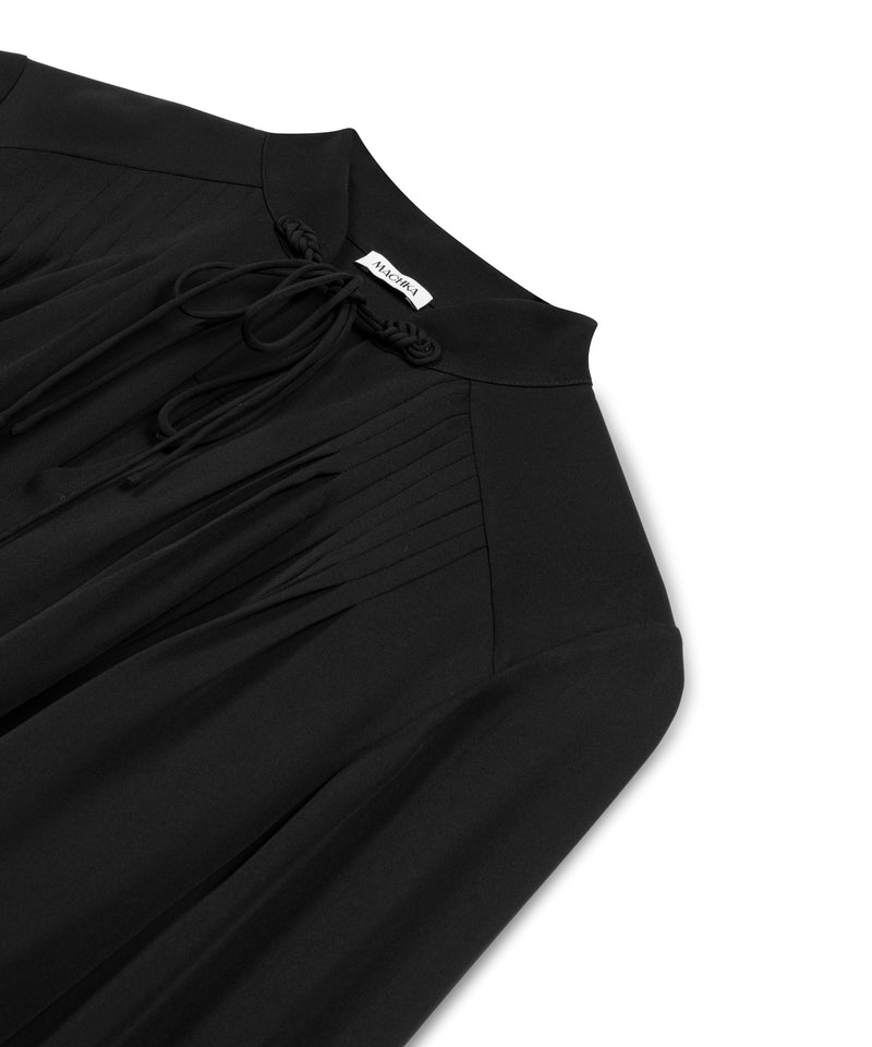 Machka Tie-Neck Silk Blouse Black