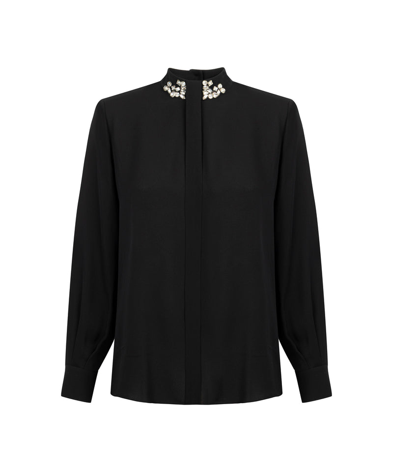 Machka Blouse With Strass Stone Embellishments Black