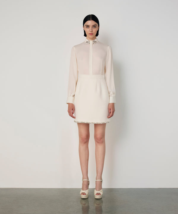 Machka Blouse With Strass Stone Embellishments Ecru