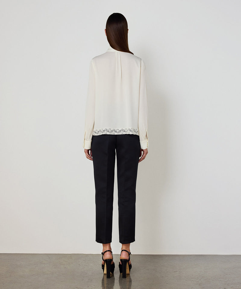 Machka Silk Blouse With Mixed Buttons Ecru