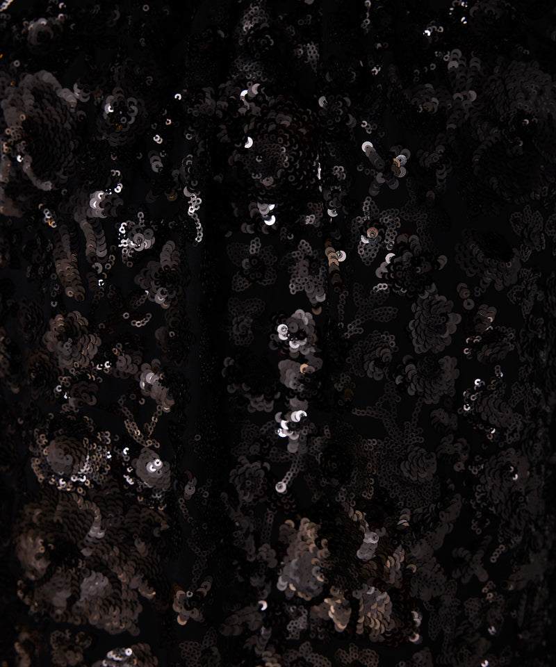 Machka Pleated Sequin Blouse Black
